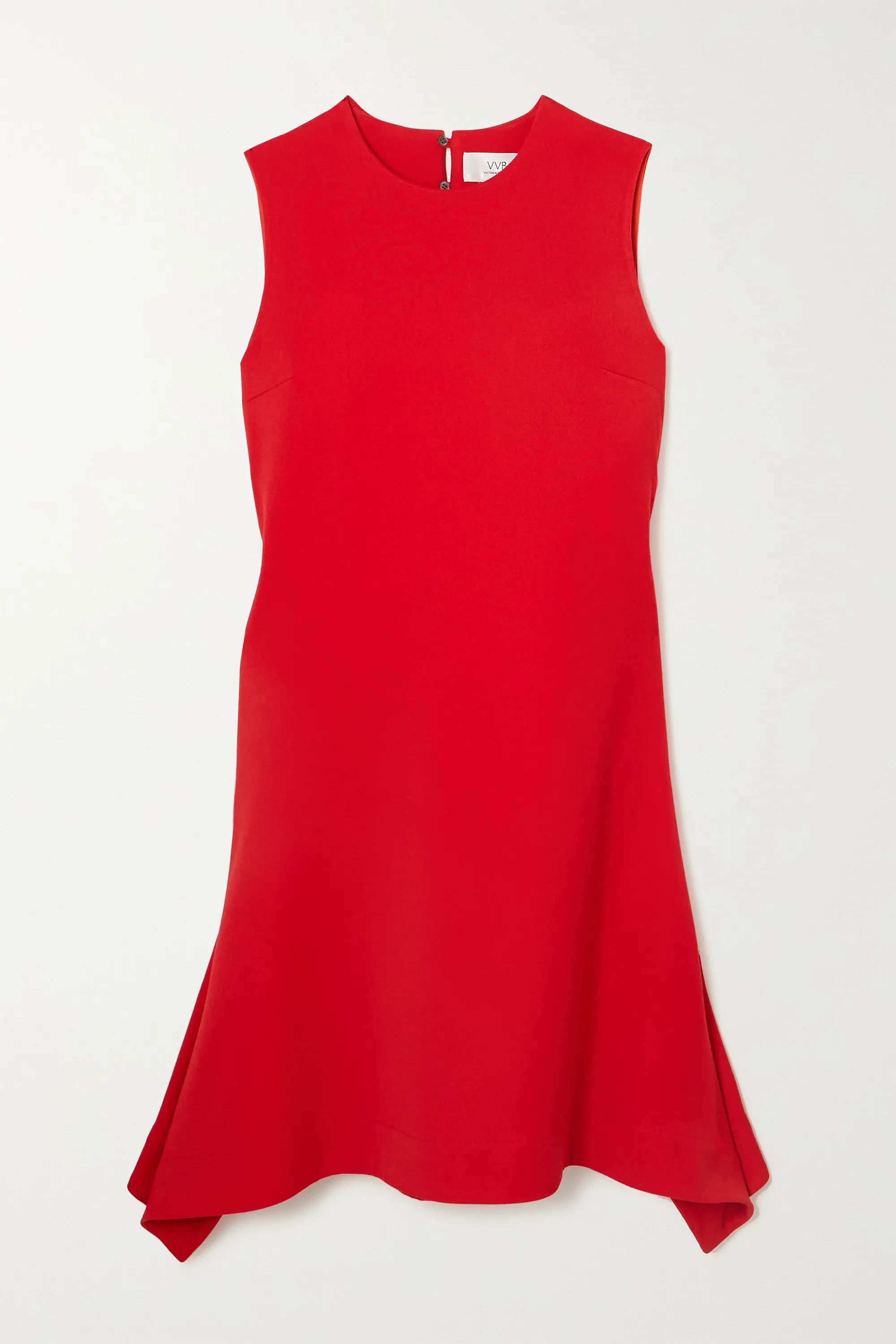 Red Asymmetric draped crepe dress | Victoria, Victoria Beckham | NET-A-PORTER | NET-A-PORTER (US)