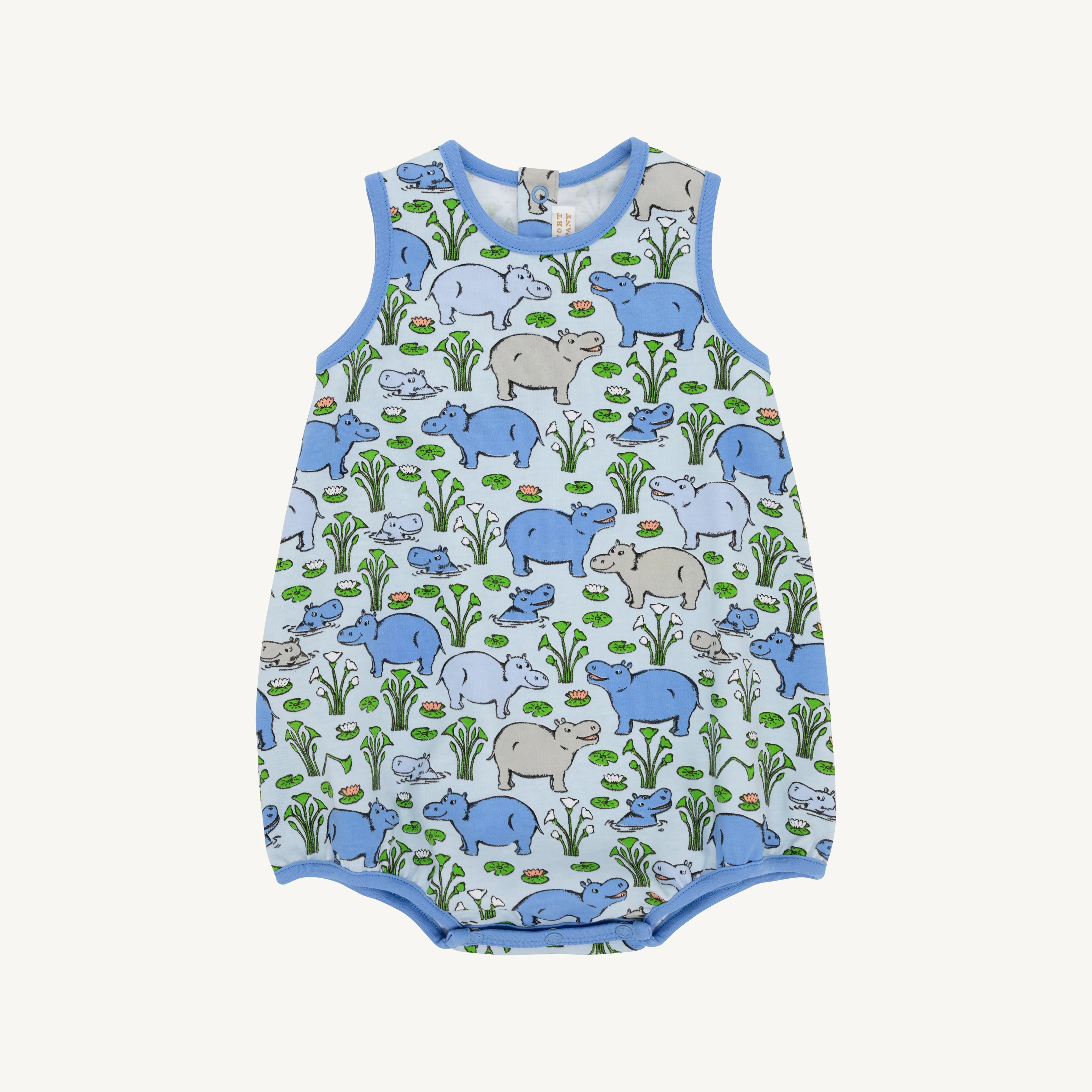 Patton Play Bubble - Bal Harbour Hippo (Beale Street Blue) with Sunrise Blvd Blue | The Beaufort Bonnet Company