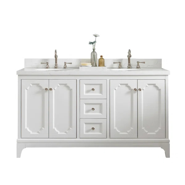 Queen 60'' Double Bathroom Vanity with Vanity Top | Wayfair North America