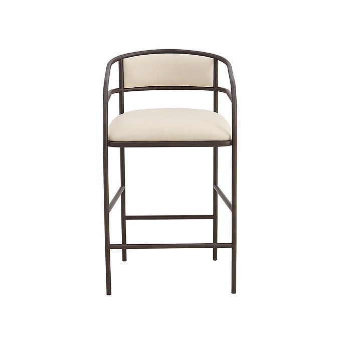 Levitt Iron Counter Stool with Upholstered seat and Back | Ballard Designs, Inc.