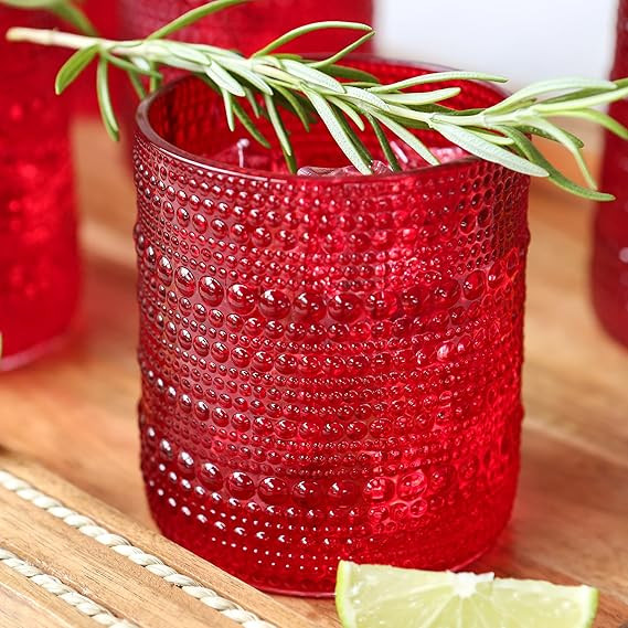 Kate Aspen Hobnail Beaded Drinking Glasses Vintage Glassware Set | Cocktail Glass Set, Juice Glas... | Amazon (US)