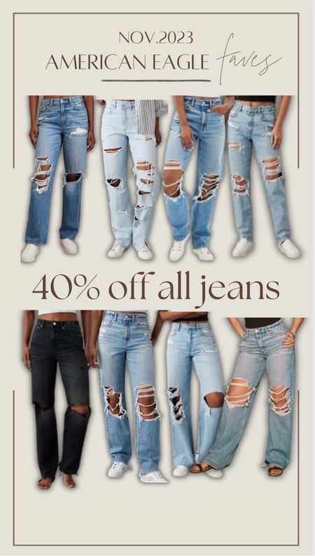 40% off all denim at AE — my go to always! They just fit my body WELL🤎✨

For her / gift guide / baggy denim / Holley Gabrielle / casual 

#LTKfindsunder50 #LTKsalealert #LTKCyberWeek
