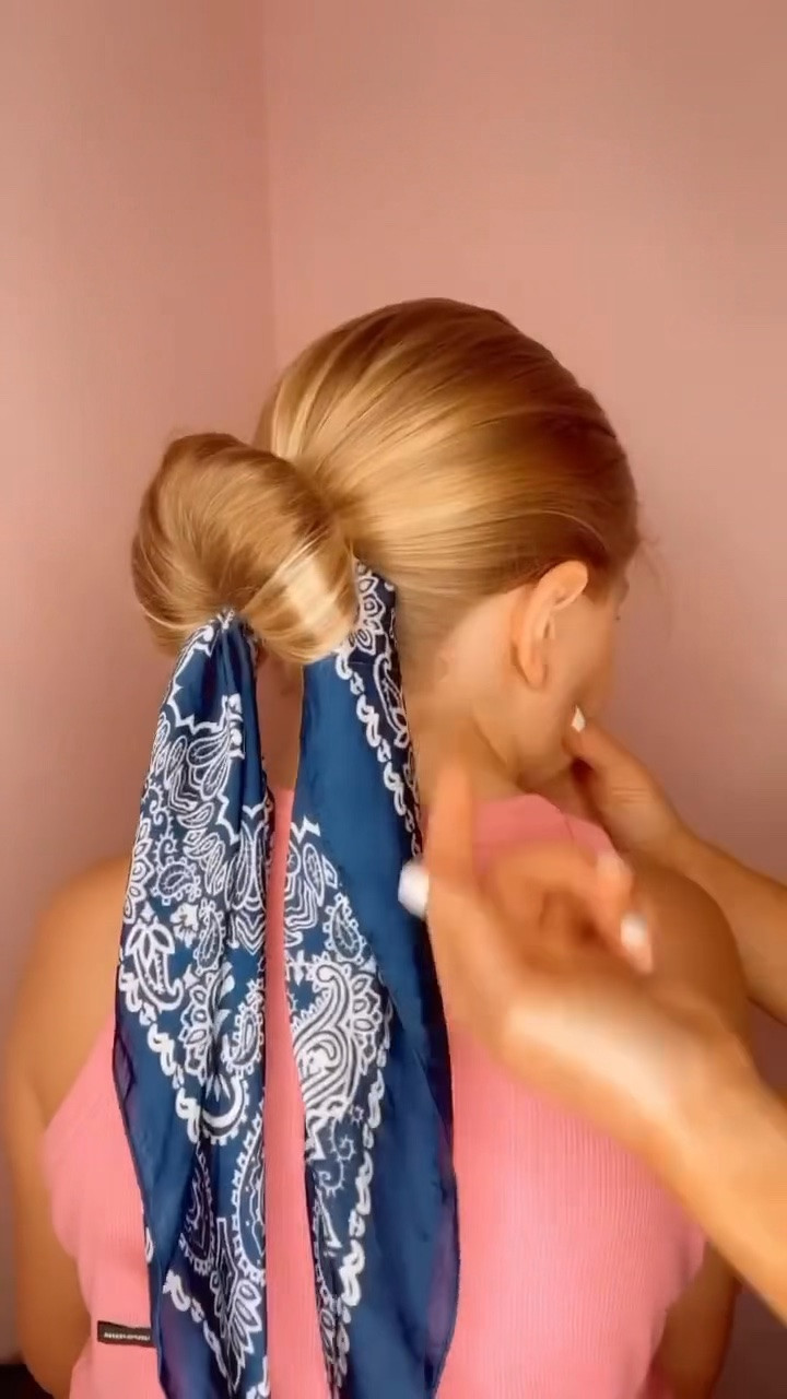 SCARF BUN TUTORIAL ✨ This is just the cutest hairstyle! I love this one! I’m sharing my favorite hair products with you, too! Love for you to follow us for daily hairstyles! 🩷

#LTKBeauty