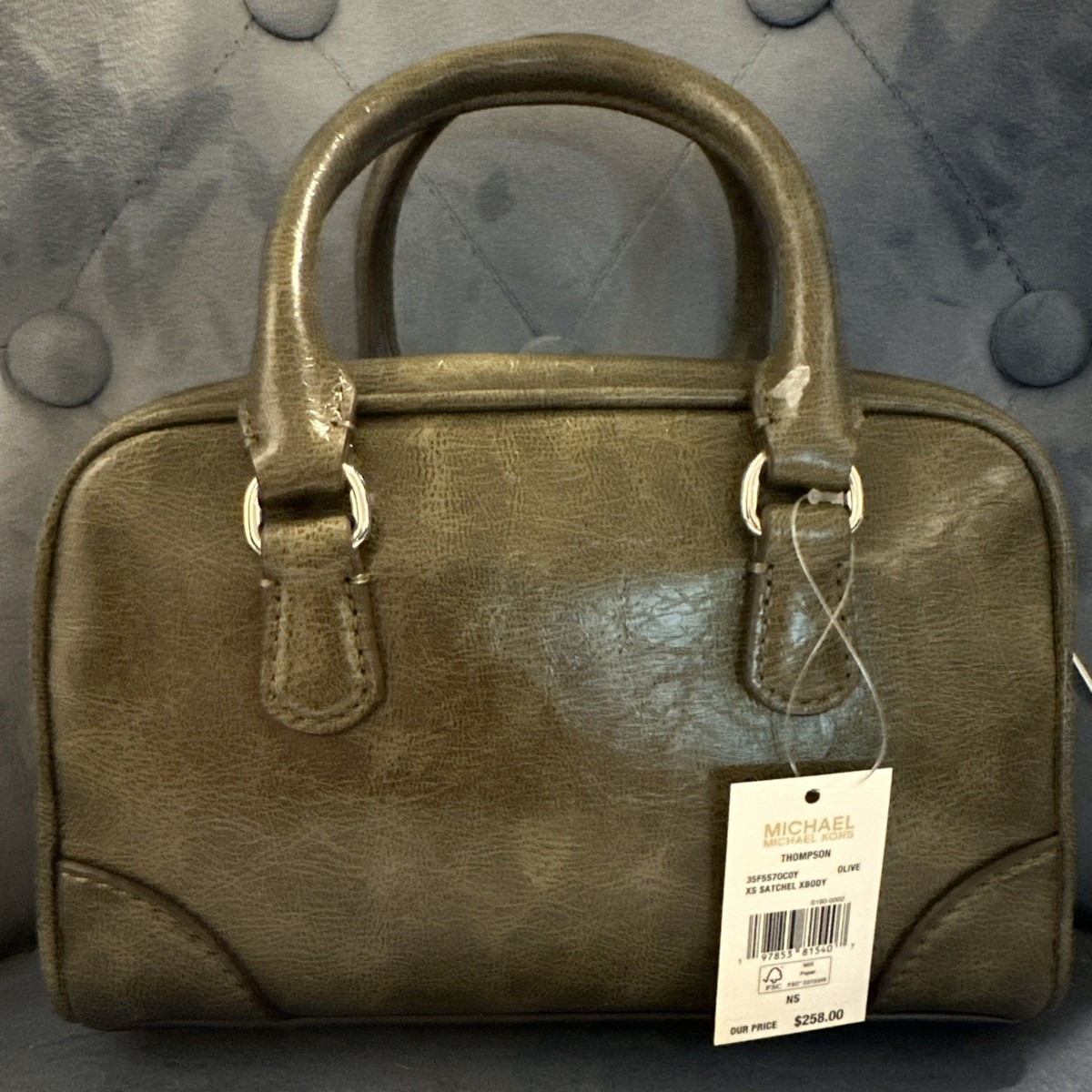 Michael Kors Thompson XS Duffle Satchel Crossbody Bag Purse olive | eBay US