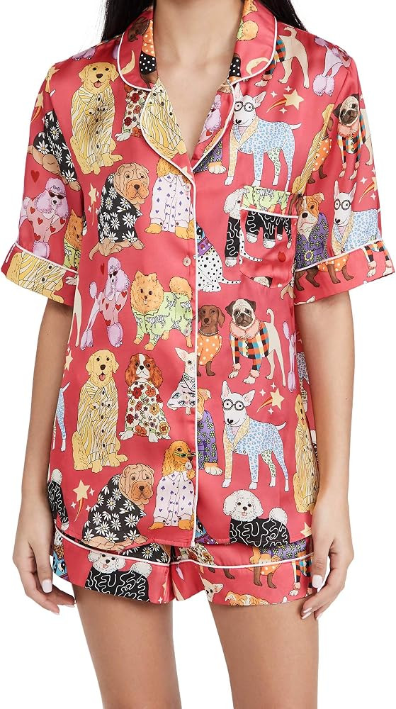 Women's Fashion Dogs Pink Short Pajama Set | Amazon (US)
