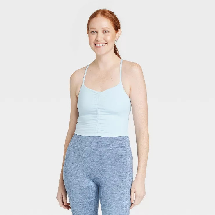 Women's Flex Shirred Cropped Tank Top - All in Motion™ | Target