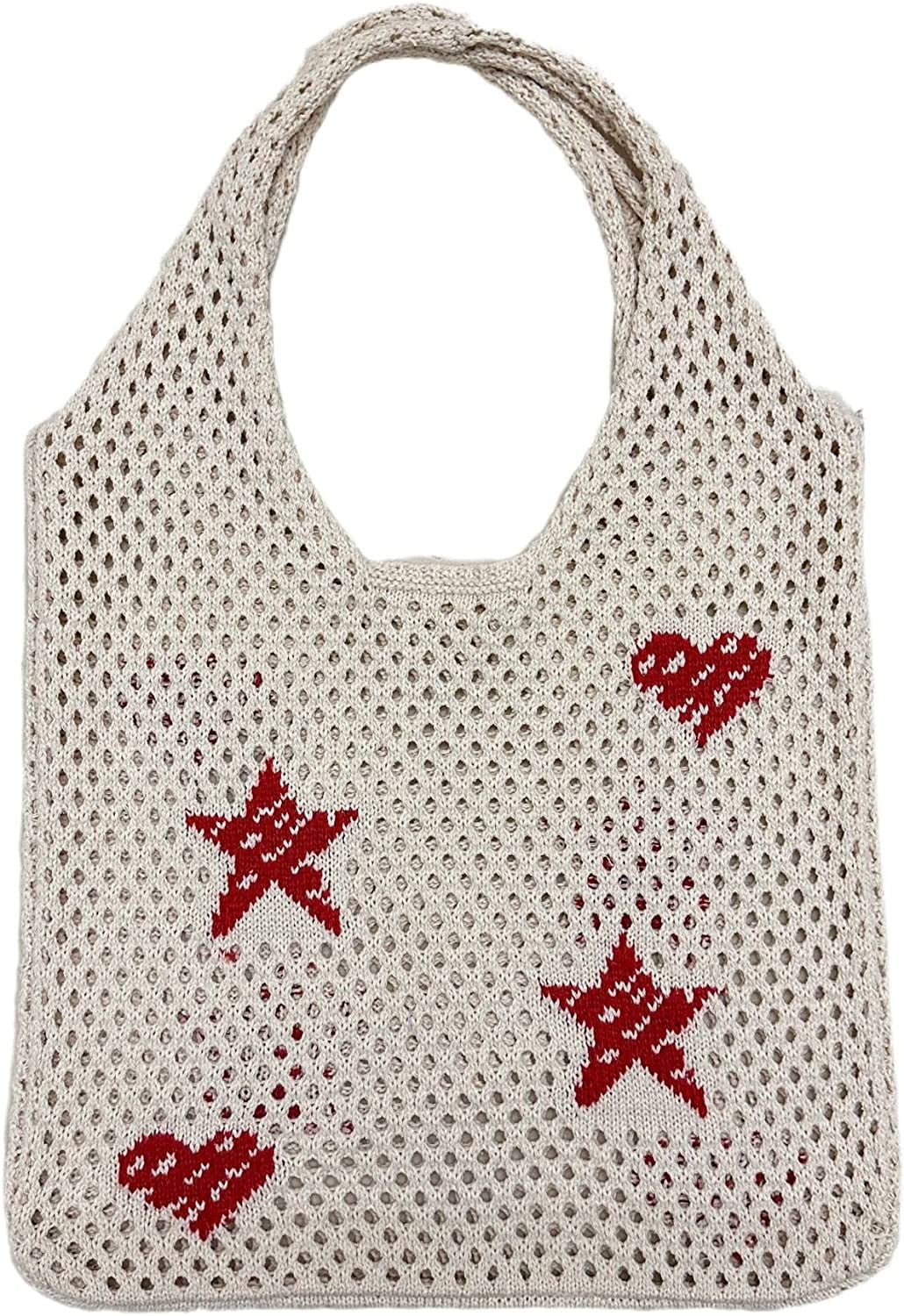 DanceeMangoo Crochet Tote Bag Y2K Star Hobo Bag for Women Aesthetic Tote Bag Fairy Grunge Handbag... | Walmart (US)