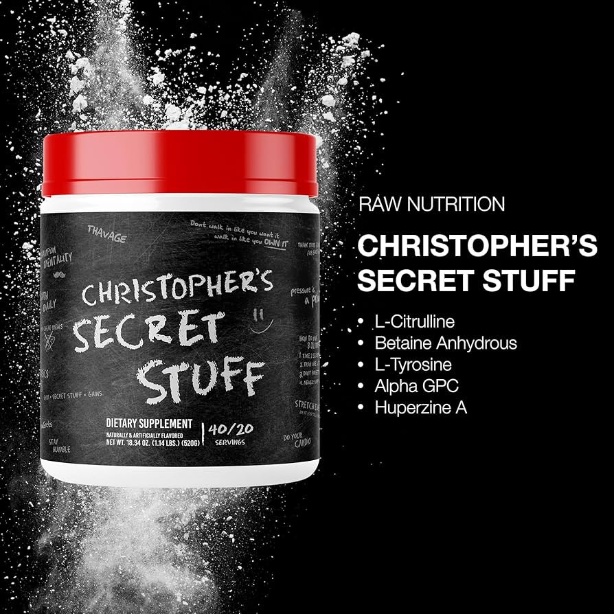 RAW Christopher's Secret Stuff Pre Workout Powder, Thavage (Tastes Like Winning) - Chris Bumstead... | Amazon (US)
