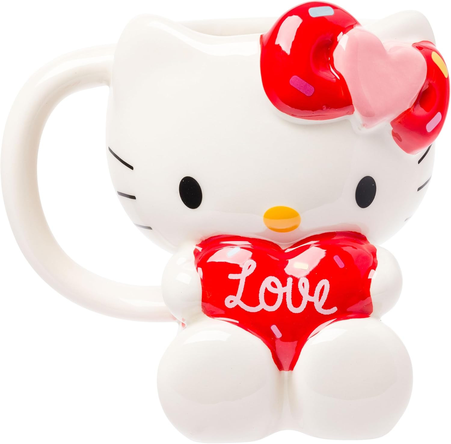 Silver Buffalo Sanrio Hello Kitty Holding Love Heart Ceramic 3D Sculpted Mug, 20 Ounces | Amazon (US)