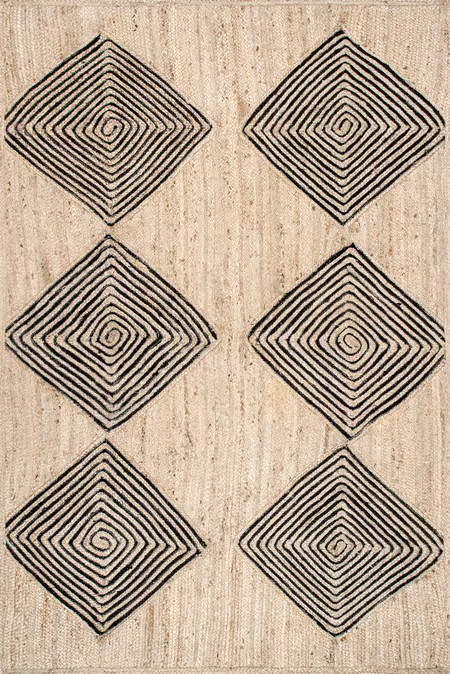 Natural Axel Diamond Jute 8' x 10' Area Rug | Rugs USA