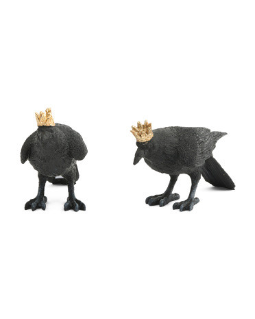 Set Of 2 Crows With Crowns | TJ Maxx