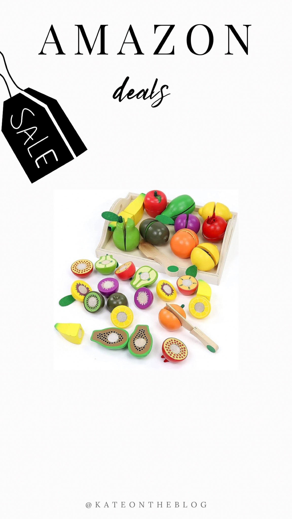 Wooden play food with Velcro for cutting. On sale on Amazon 

#LTKfamily #LTKkids #LTKsalealert