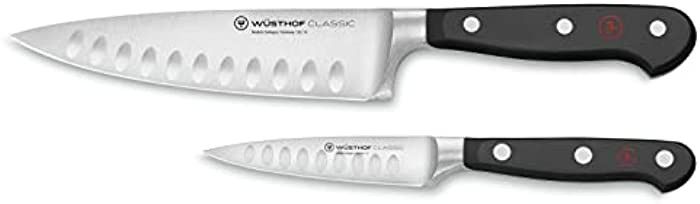 Wüsthof Classic Hollow Edge 2-Piece Chef's Knife Set, Black, 6-inch and 3.5-inch | Amazon (US)