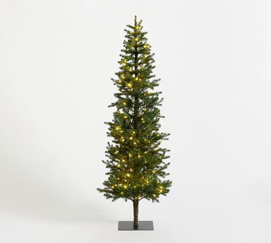 Faux Lit Narrow Pine Tree | Pottery Barn (US)
