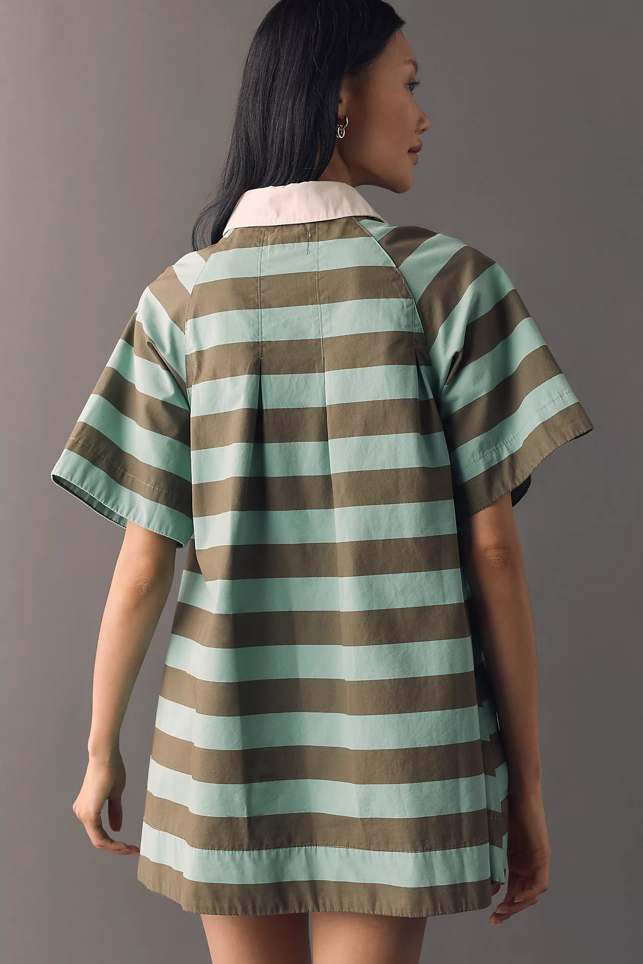 Damson Madder Maggie 100% Cotton Stripe Mini Dress | Anthropologie (US)