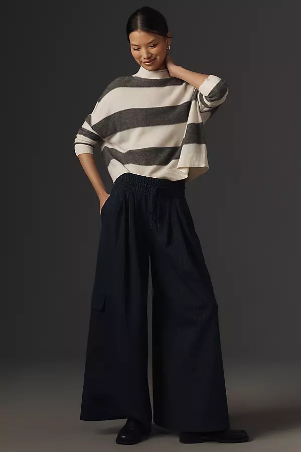 Maeve Wide-Leg Menswear Pants | Anthropologie (US)