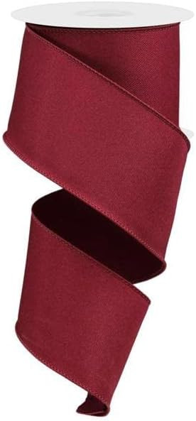 Solid Diagonal Weave Wired Edge Ribbon, 10 Yards (2.5 Inch, Wine) | Amazon (US)
