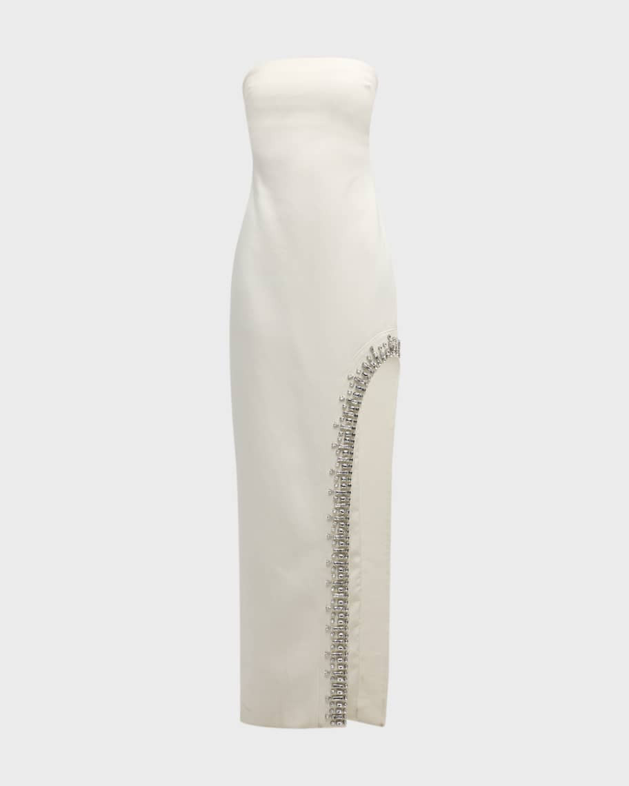 Cinq a Sept Sammy Embellished Strapless Midi Gown | Neiman Marcus