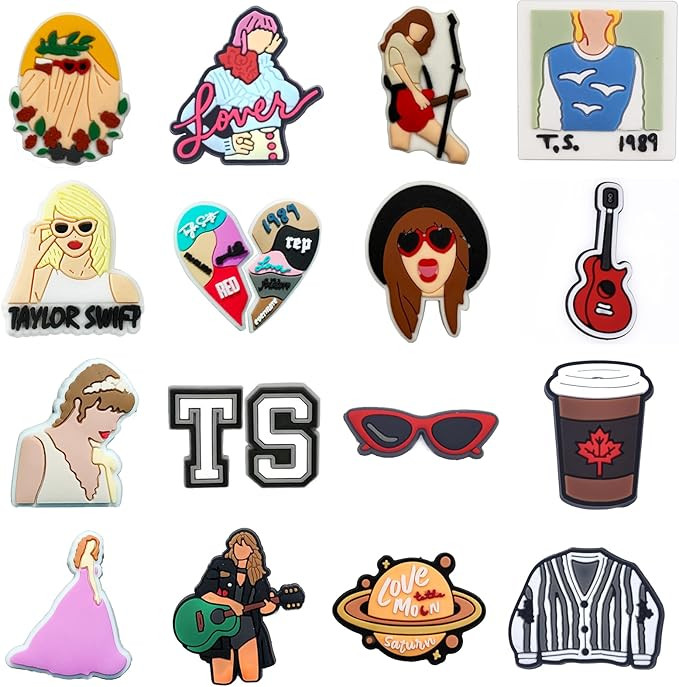 Singer Croc Charms TS 1989 Cowboy Midnight Lover Merch PVC Shoe Charms for Taylor Music Lovers | Amazon (US)