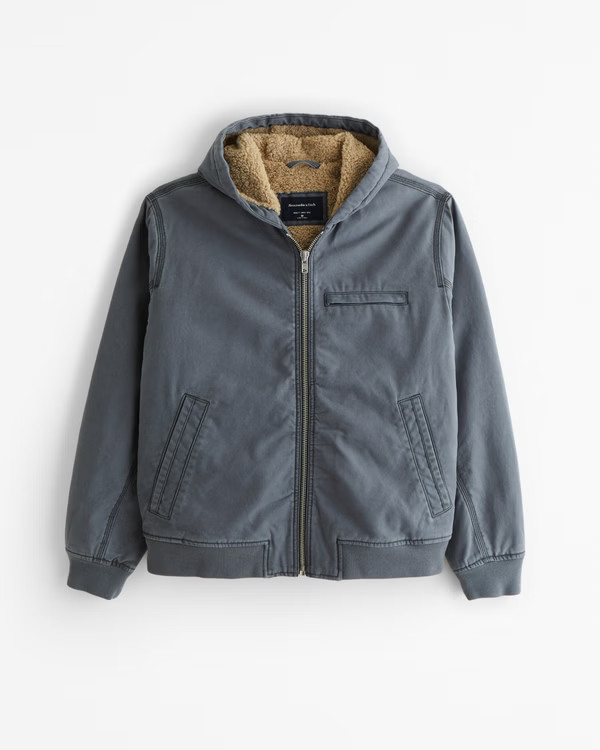 Hooded Workwear Bomber Jacket | Abercrombie & Fitch (US)