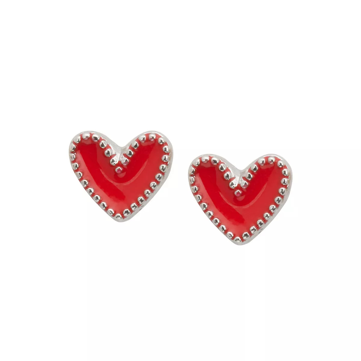 Luca + Danni Red Enameled Heart Stud Earrings | Kohl's