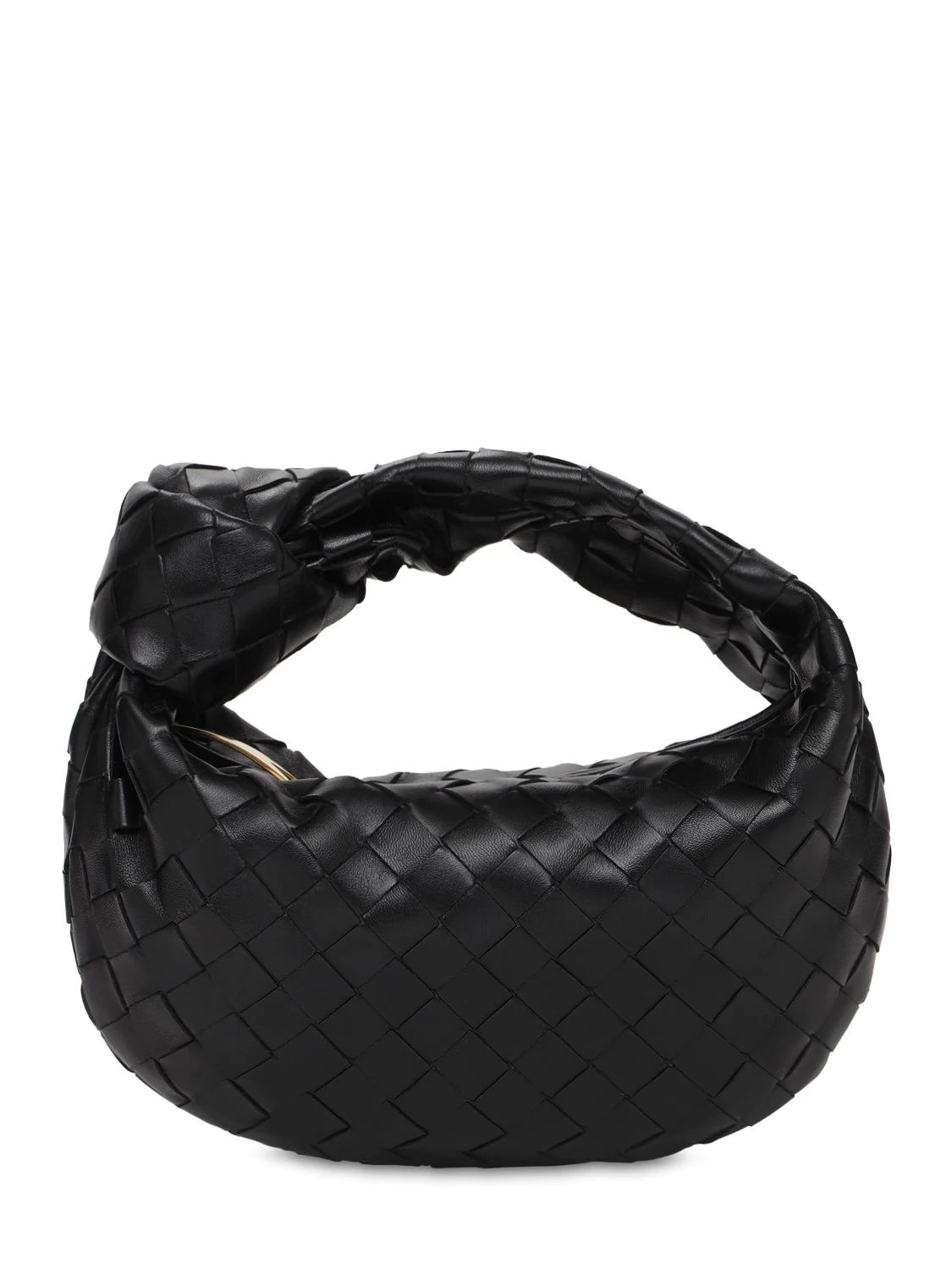 Bottega Veneta - Mini bv jodie intrecciato leather bag - Black-gold | Luisaviaroma | Luisaviaroma