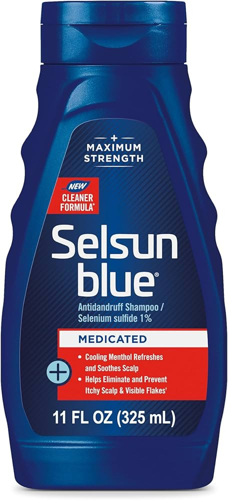 Selsun Blue Medicated Anti-dandruff Shampoo with Menthol, 11 fl. oz., Maximum Strength, Selenium ... | Amazon (US)