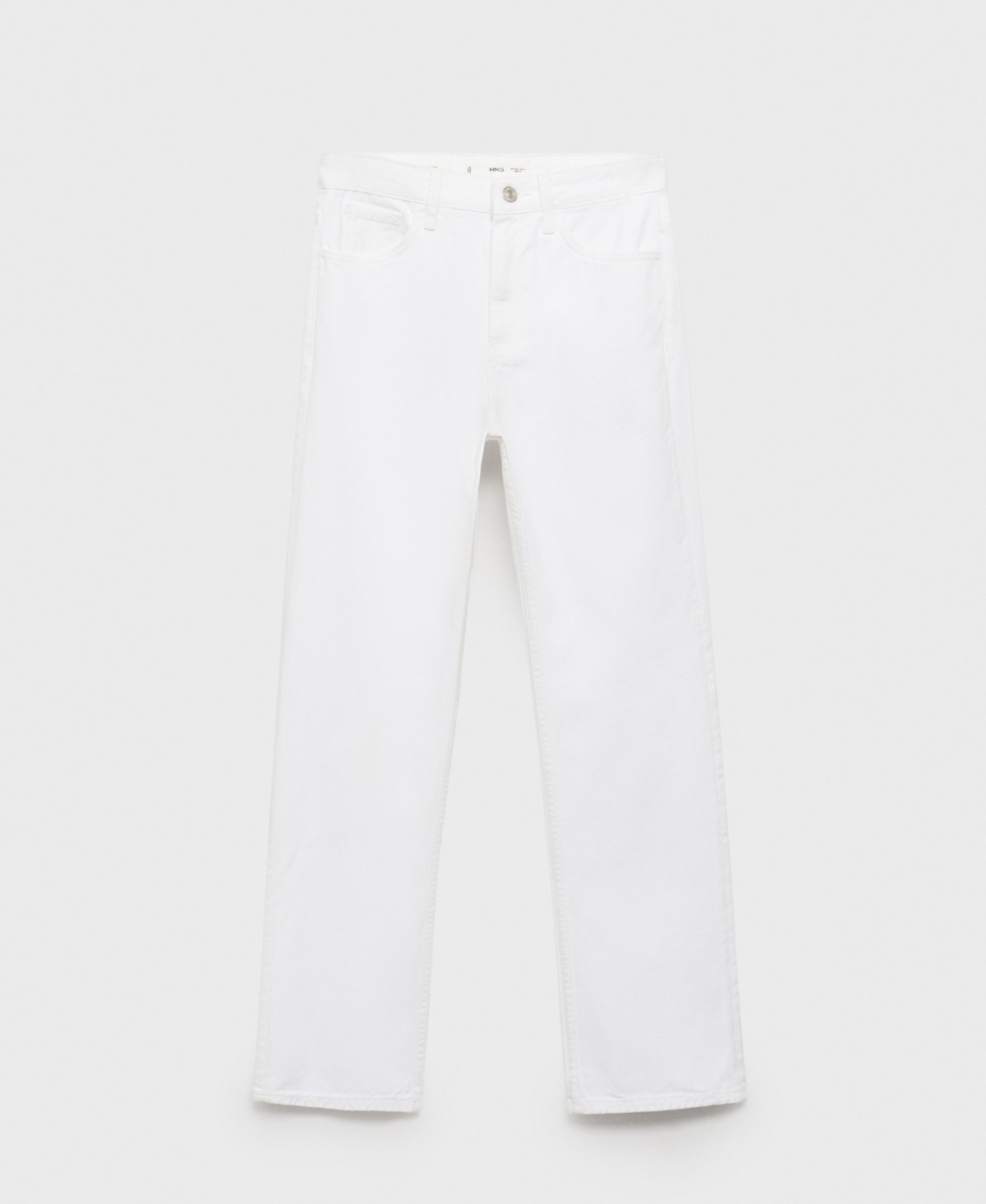 Mango Women's Matilda Medium-Rise Straight-Fit Jeans - White | Macy's