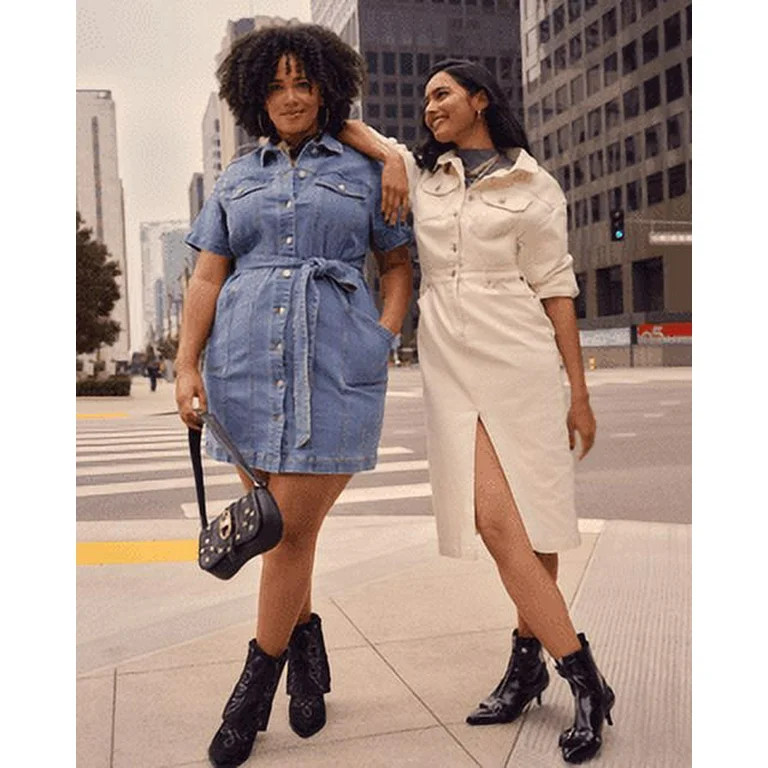 Terra & Sky Women's Plus Size Denim Utility Dress, Sizes 0X - 5X - Walmart.com | Walmart (US)