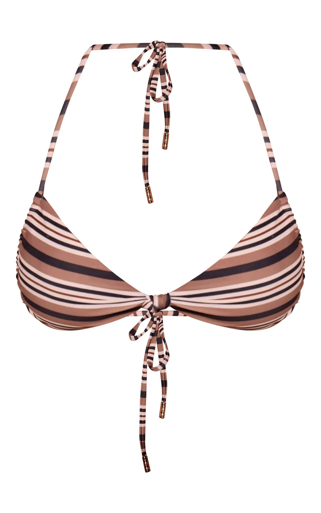 Multi Knot Front Triangle Bikini Top | PrettyLittleThing US