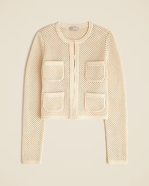 Open pointelle-stitch cardigan | J. Crew US