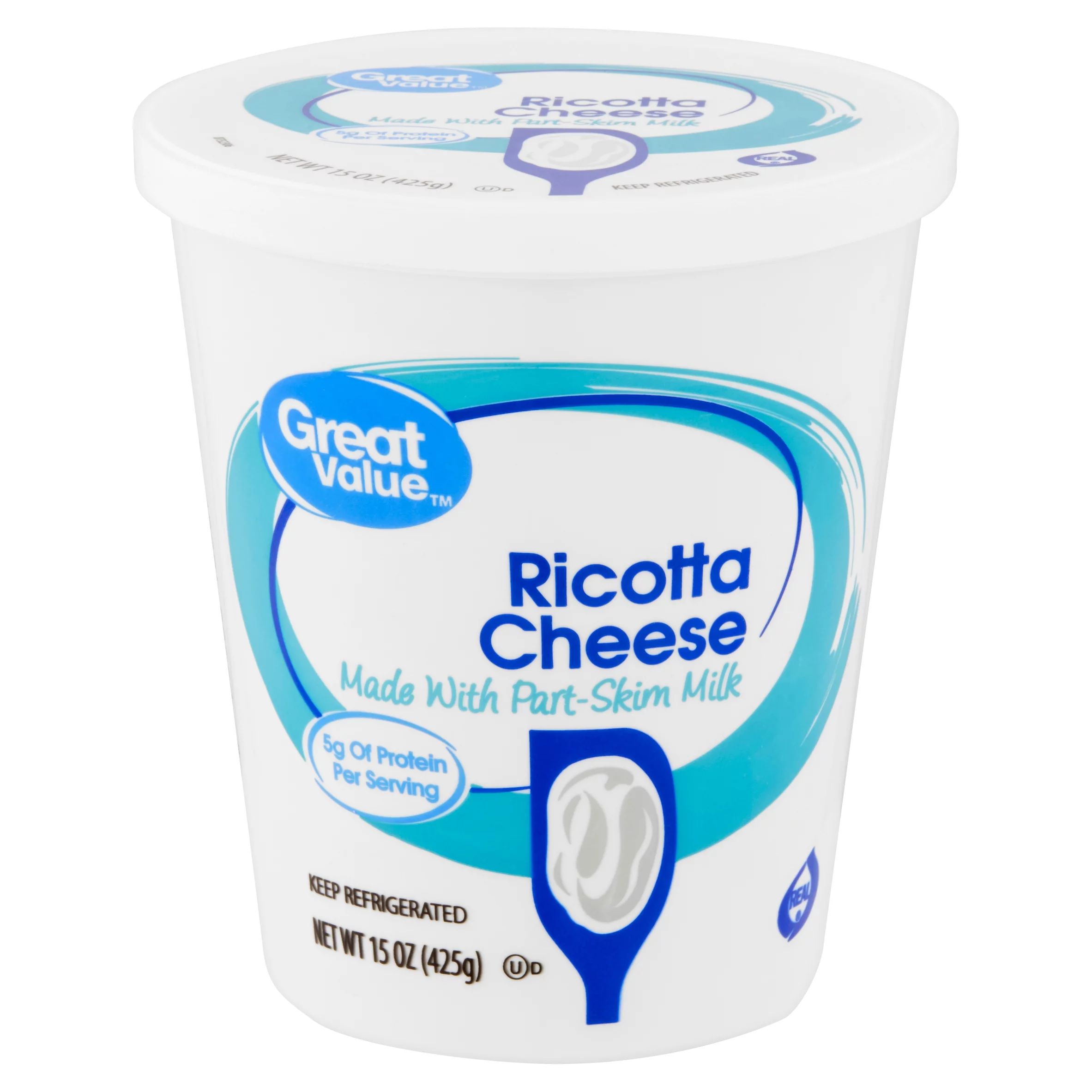 Great Value Ricotta Cheese, 15 oz Tub - Walmart.com | Walmart (US)