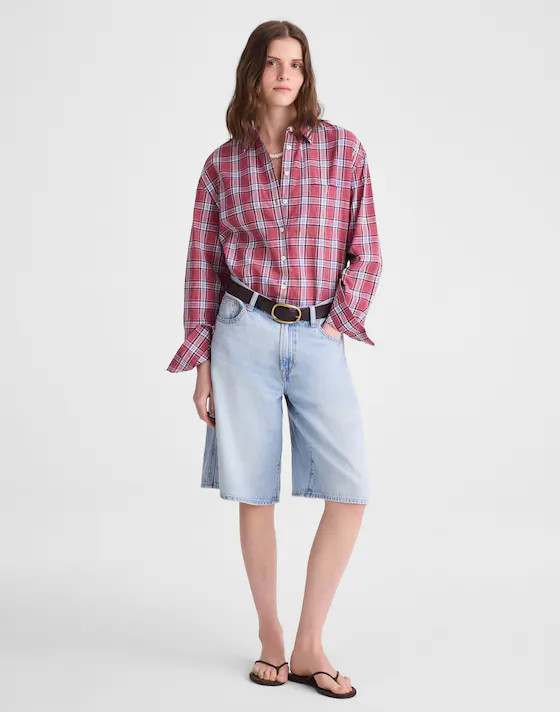 The V-Waist Bermuda Short in Airy Denim | Madewell