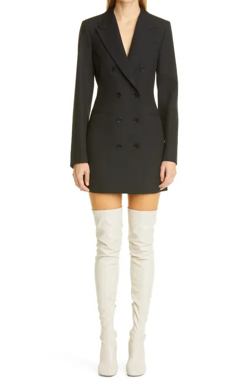 Stella McCartney Double Breasted Wool Blazer Dress in Black at Nordstrom, Size 10 Us | Nordstrom