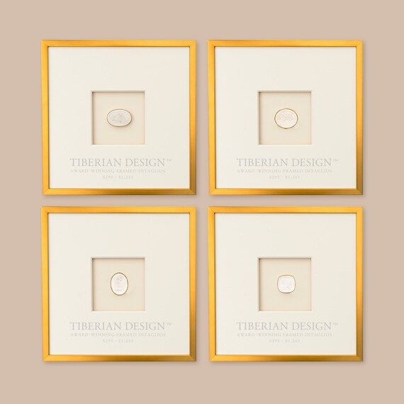 Set of Four Award Winning Framed Intaglios: Single Intaglio with Neo-Classical Framing, 14 1/2" x 14 | Etsy (US)