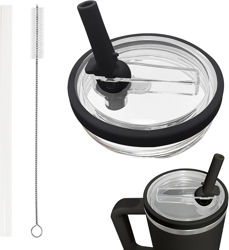 Douji 40oz Tumbler Replacement Flip Straw Lid for Stanley Quencher H2.0,​​​ Flip-top Leak-S... | Amazon (US)