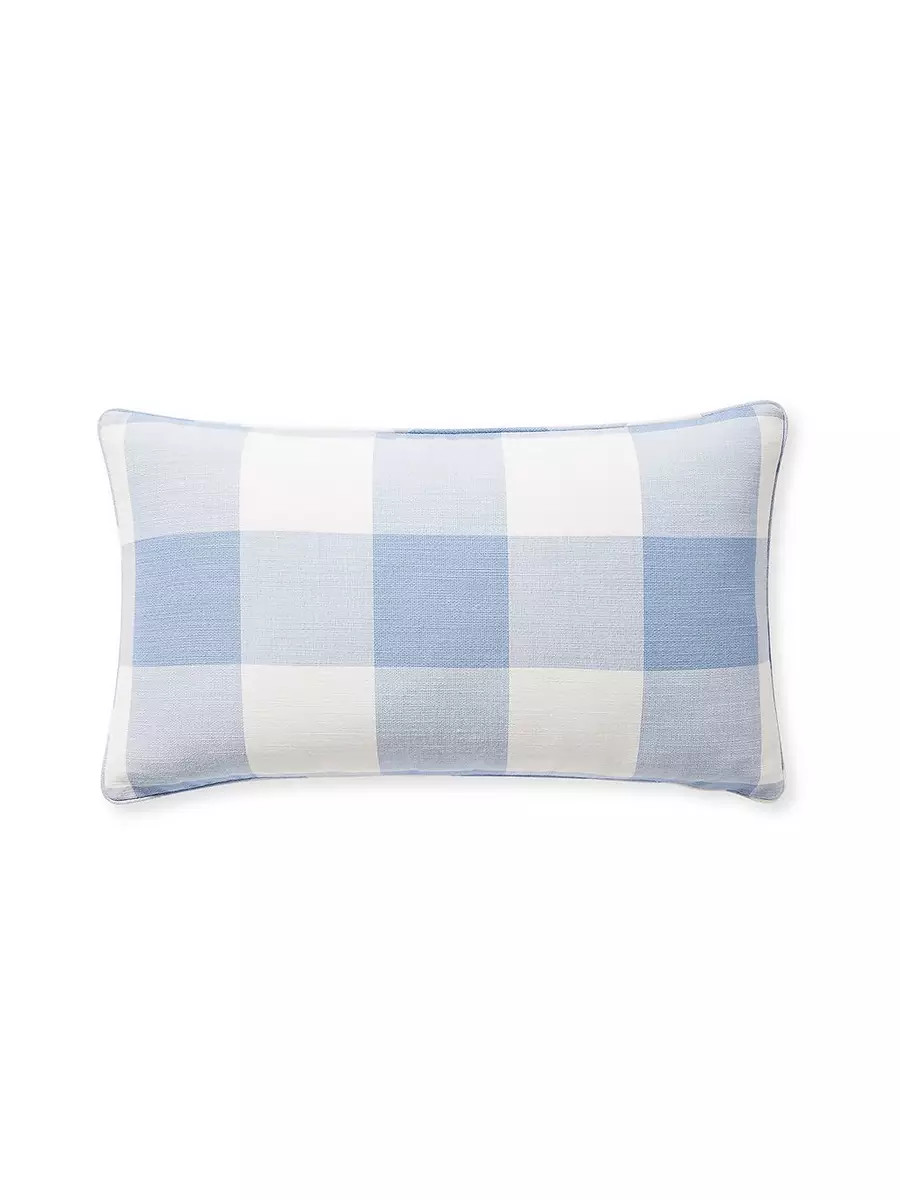 Perennials Gingham Pillow Cover | Serena and Lily