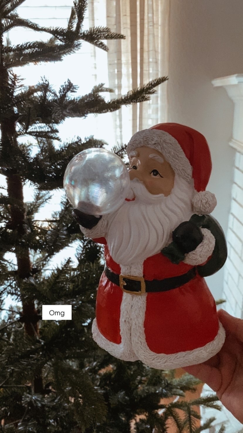 Santa blowing a bubble 
Santa with gum bubble 
Santa figuring decor 

#LTKGiftGuide #LTKHoliday #LTKHome