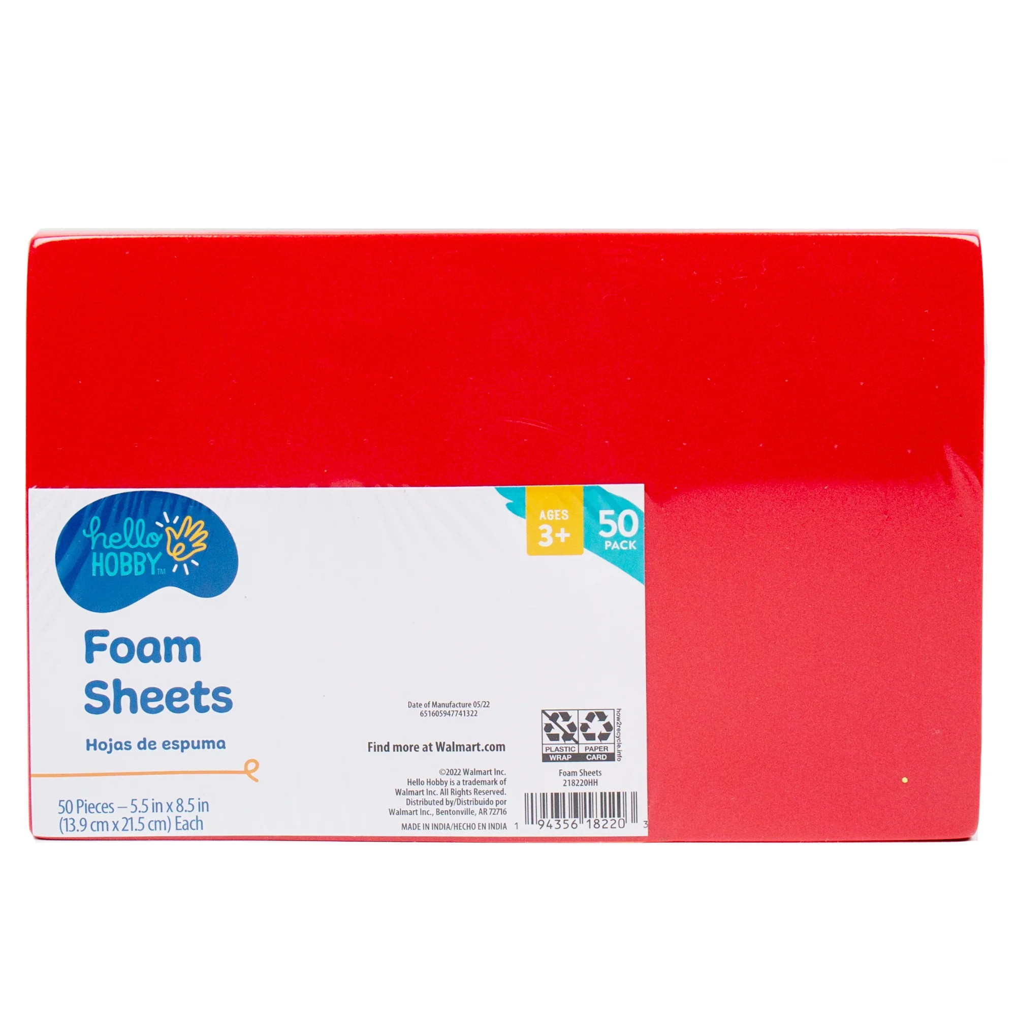 Hello Hobby Foam Sheets, 50-Pack | Walmart (US)
