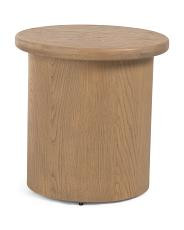 22in Runa Oak Veneer Solid Wood Round End Table | TJ Maxx