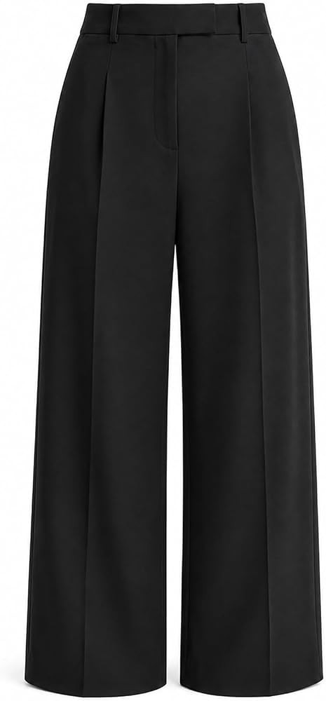 Women Wide Leg Pants High Dress Waisted Pleated Business Casual Trousers | Amazon (US)