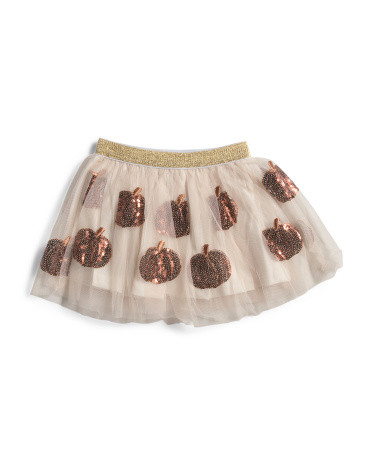 Infant And Toddler Girls Pumpkin Sequin Tutu Skirt | TJ Maxx