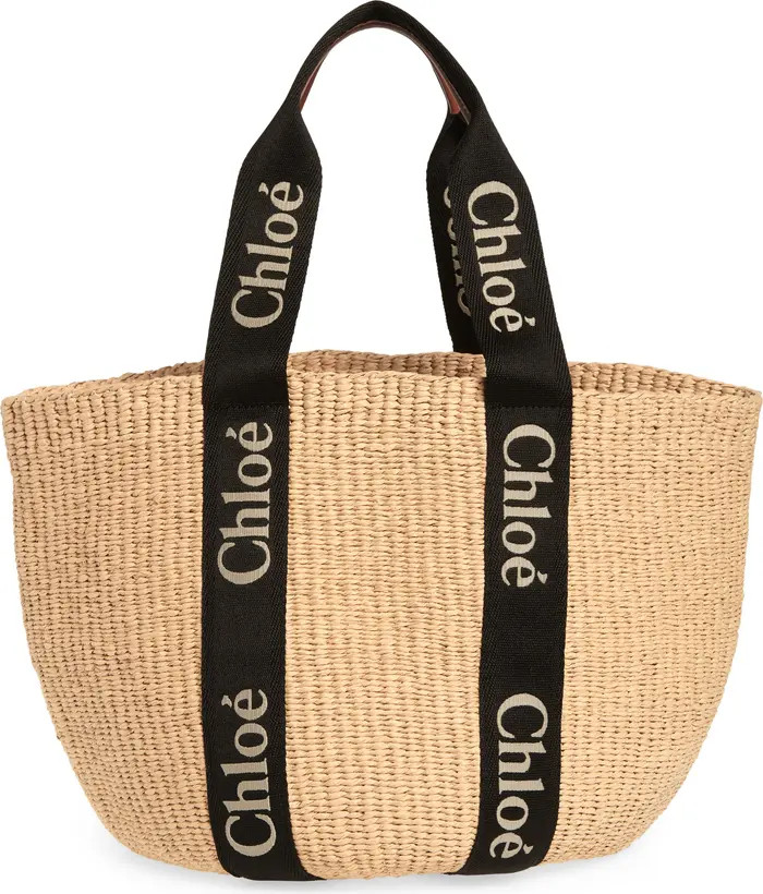 Large Woody Straw Basket Tote | Nordstrom