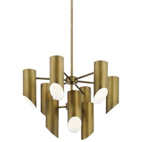 Kichler Trentino 26" Wide 9-Natural Brass Light Chandelier - #475H2 | Lamps Plus | Lamps Plus