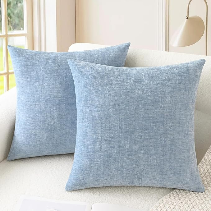 CaliTime Throw Pillow Covers Decorative 18 X 18 Inches Pack of 2 Cozy Chenille Cushion Cases for ... | Amazon (US)