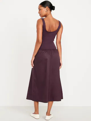 Fit & Flare Sleeveless Midi Dress | Old Navy (CA)