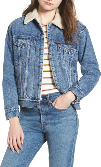 Ex-Boyfriend Faux Fur Lined Denim Jacket | Nordstrom