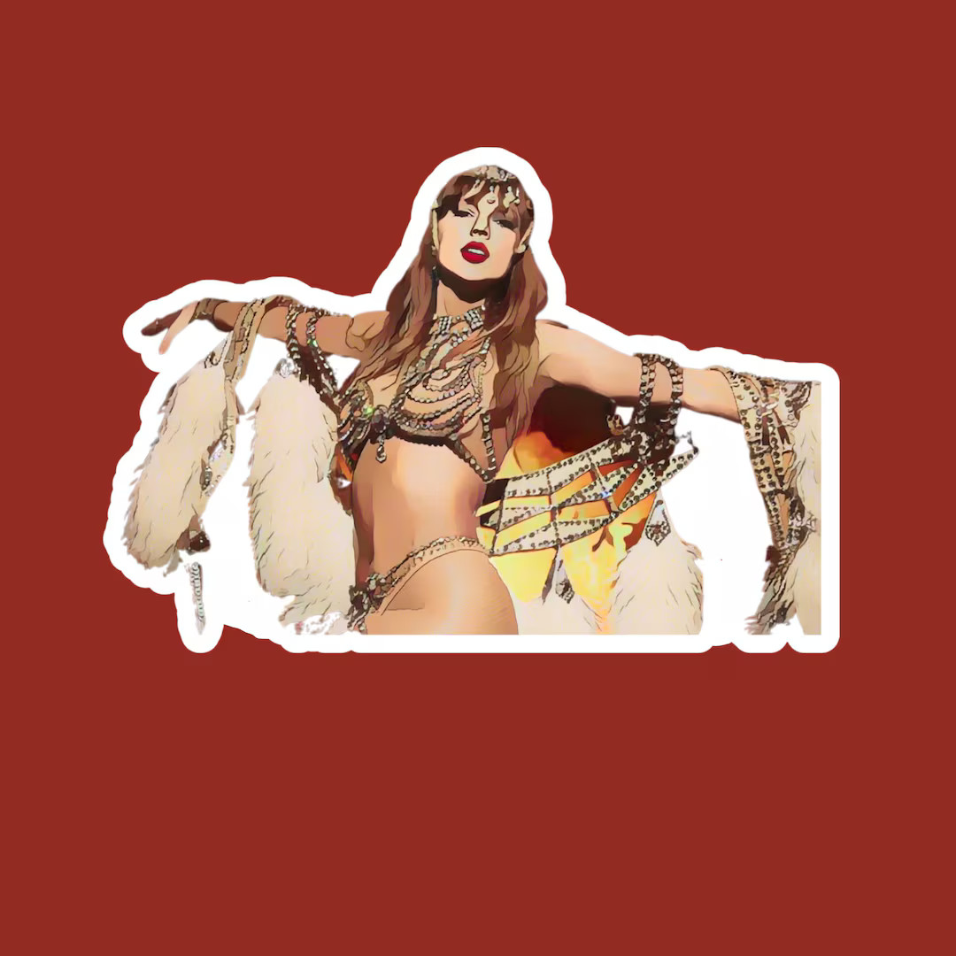 Taylor Swift the Life of A Showgirl TS12 Sticker Cartoon, Taylor Swift Inspired Fan Art,handmade ... | Etsy (US)