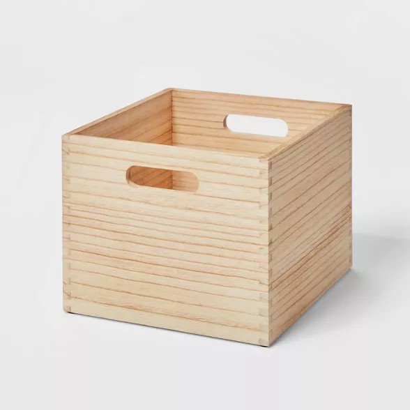 Small Decorative Light Wood Crate - Brightroom™ | Target