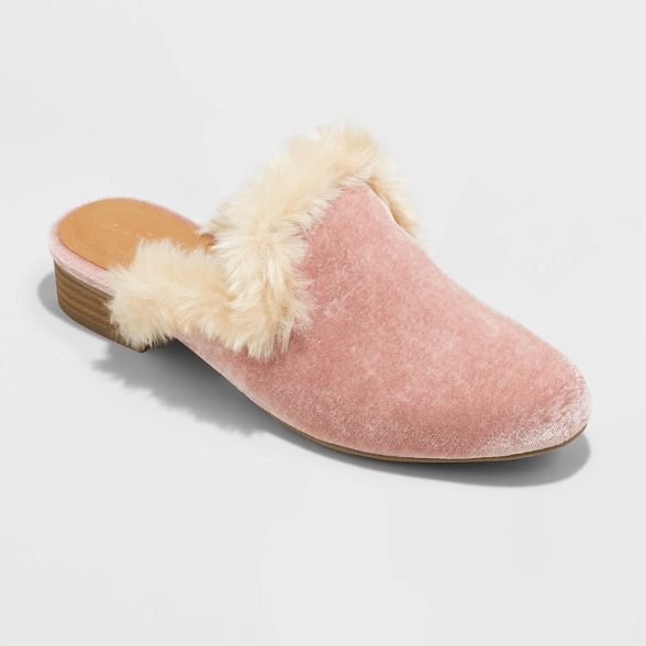 Women&#39;s Bibiana Velvet Mules  - Universal Thread&#8482; Blush Pink 8 | Target